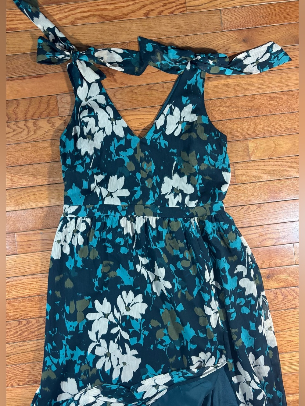 Loft Maxi Dress Floral Romantic Feminine Green Womens Size 12 Flowy - Picture 12 of 16